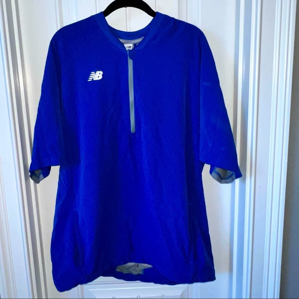 New Balance Men's Short Sleeve Blue Baseball Batting Jacket